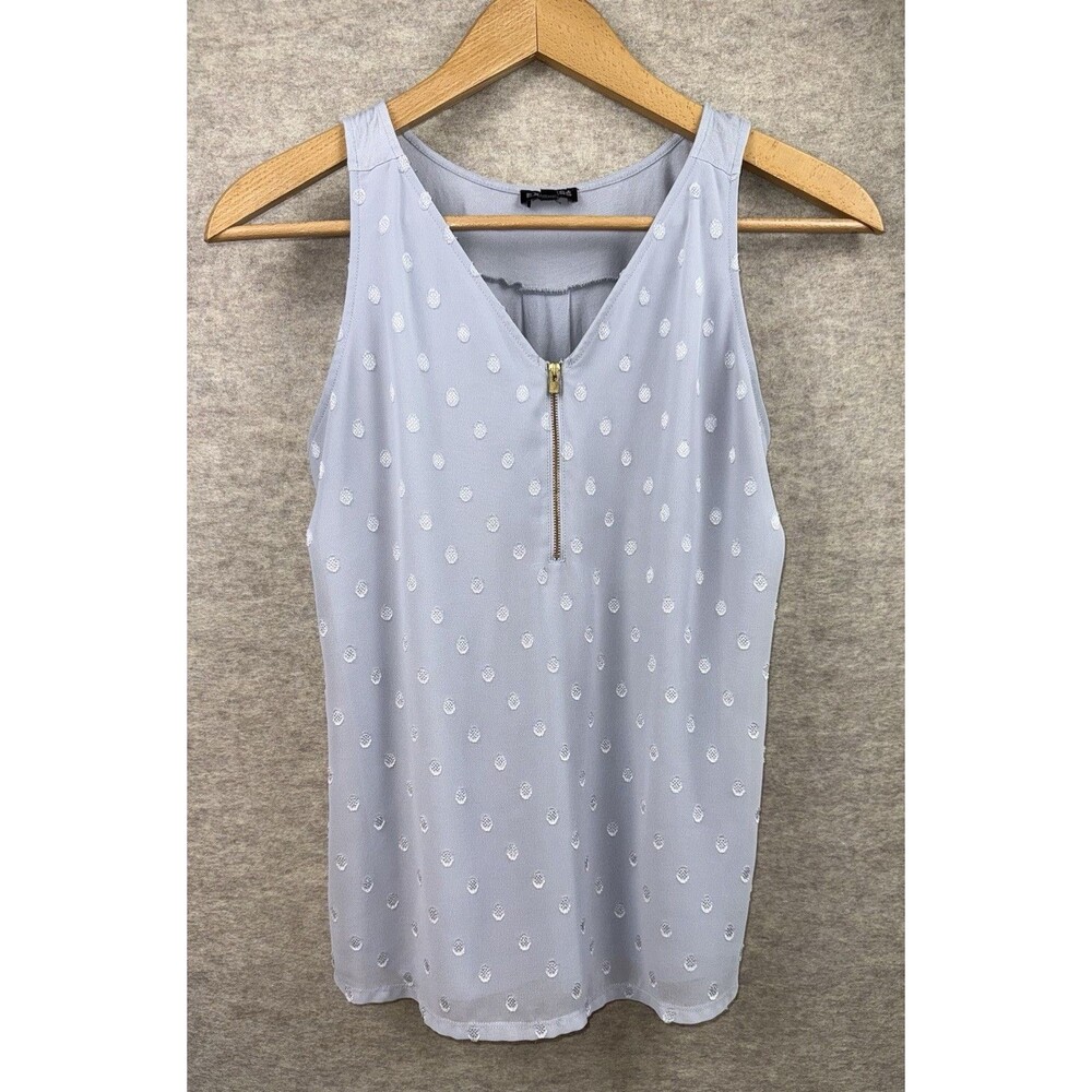 Express Tank Top Light Gray Dressy Front Zipper Women’s Medium